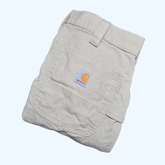 Carhartt Loose Fit Canvas Utility Work Shorts Mens 32 B147 Carpenter Baggy Tan - Picture 1 of 8